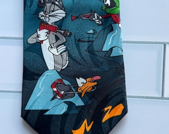 Corbata vintage de Looney Tunes en el espacio, 1997