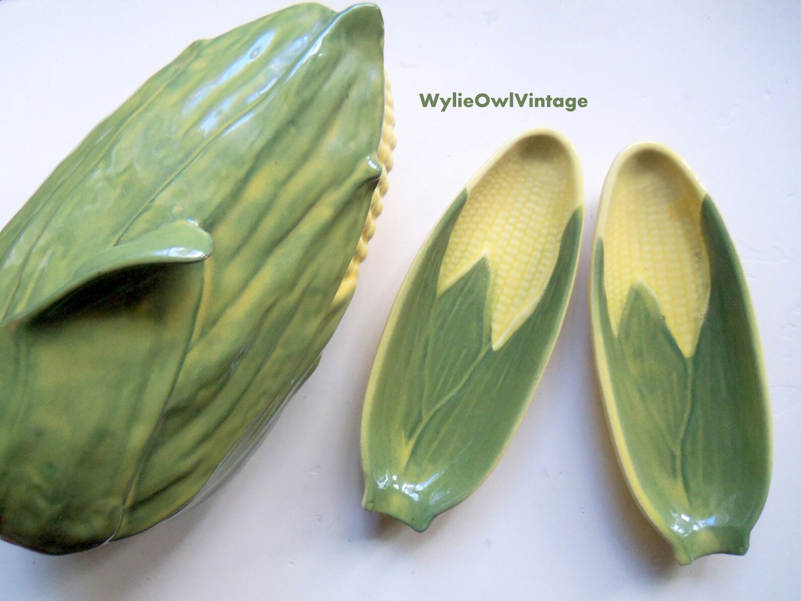 Vintage Shawnee King Corn Casserole Dish with 2 Corn Holders Etsy