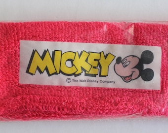 Vintage Walt Disney Mickey Mouse Neon Sweatband 1980s