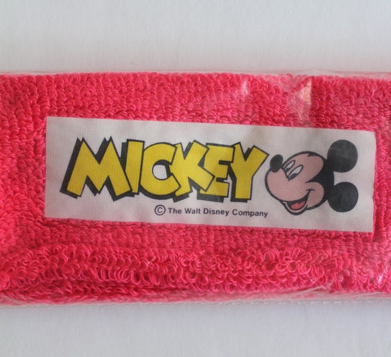 Vintage Walt Disney Mickey Mouse Neon Sweatband 1980s