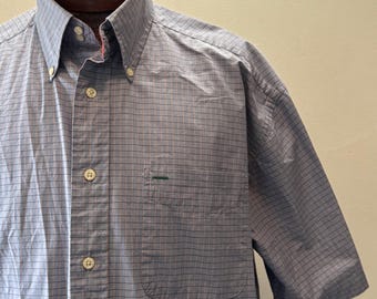 Tommy Hilfiger herrskjorta med kort ärm och rutigt mönster, 1990-talets mitt