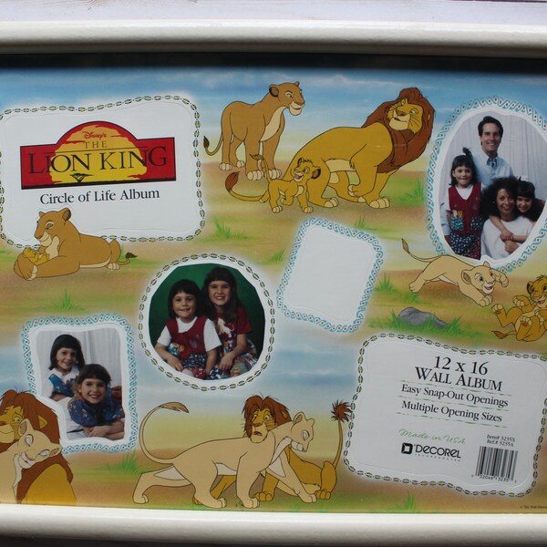 Vintage Walt Disney's The Lion King The Circle Of Life Picture Frame 1995