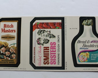 Vintage Topps Wacky Stickers Sheet of 11 Uncut 1979