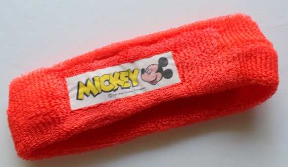 Vintage Walt Disney Mickey Mouse Neon Sweatband 1… - image 2