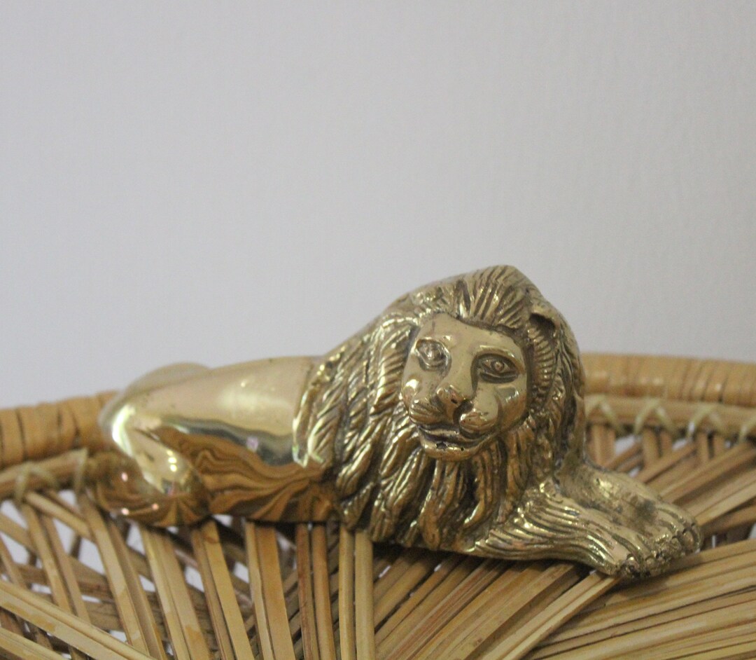 Vintage Solid Brass Lacquered Lion Statue 1980s - Etsy UK