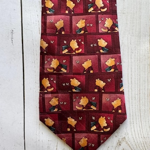Vintage Winnie The Pooh Pattern Silk Necktie 1990s