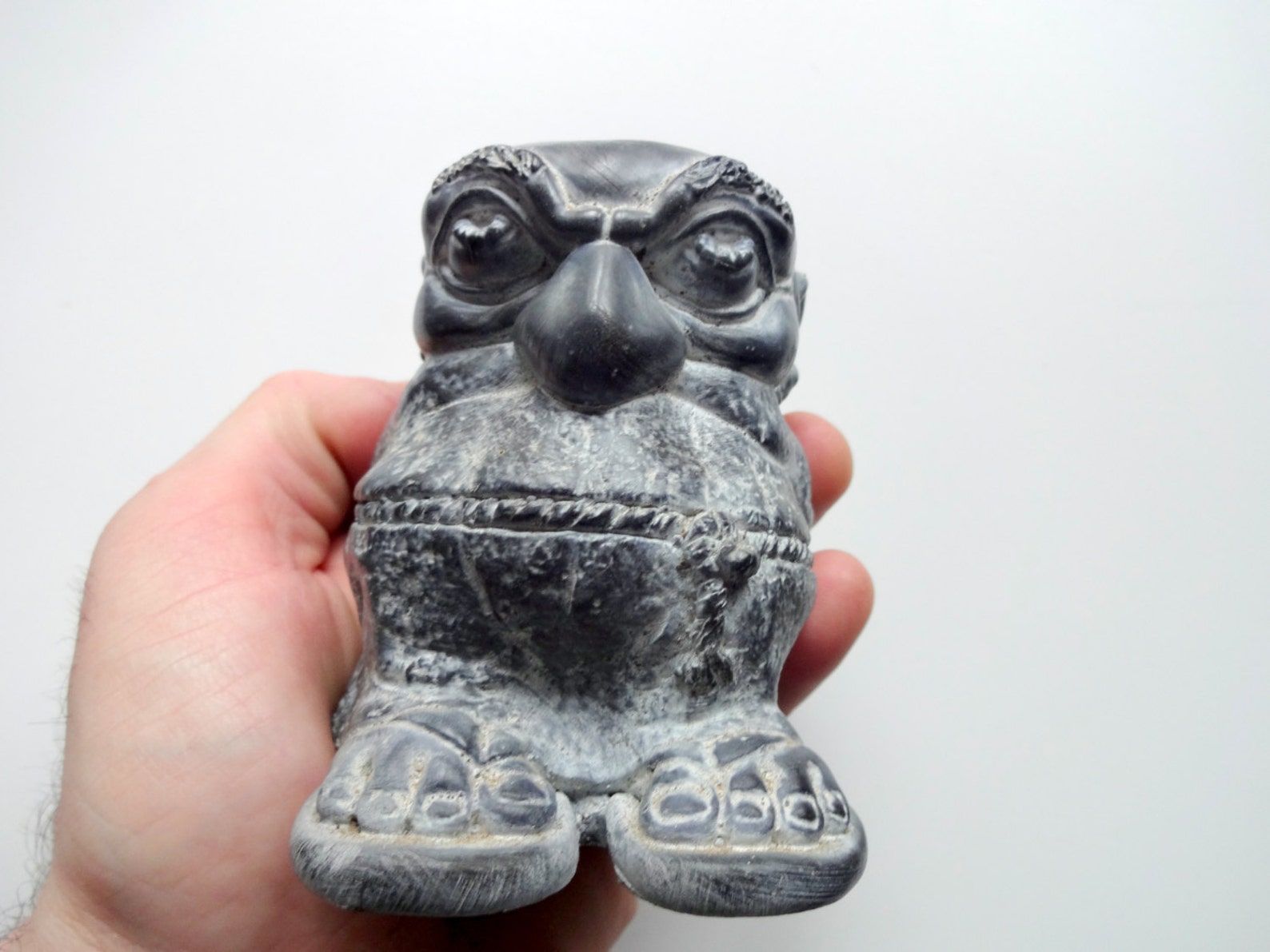 Vintage Stone Monk Candle Holder 1993 Etsy