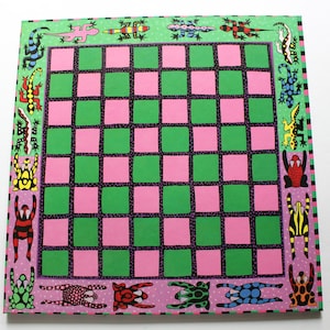 Vintage New Cosmic Frog Backgammon And Checkers Board Game Craft Kit 2000