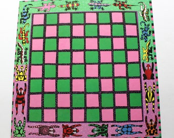 Vintage New Cosmic Frog Backgammon And Checkers Board Game Craft Kit 2000