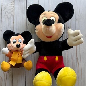 Vintage Pair of Mickey Mouse Plush Stuffed Animals 1980s image 7