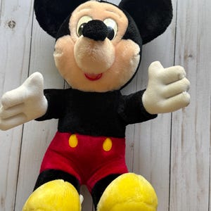 Vintage Pair of Mickey Mouse Plush Stuffed Animals 1980s image 2