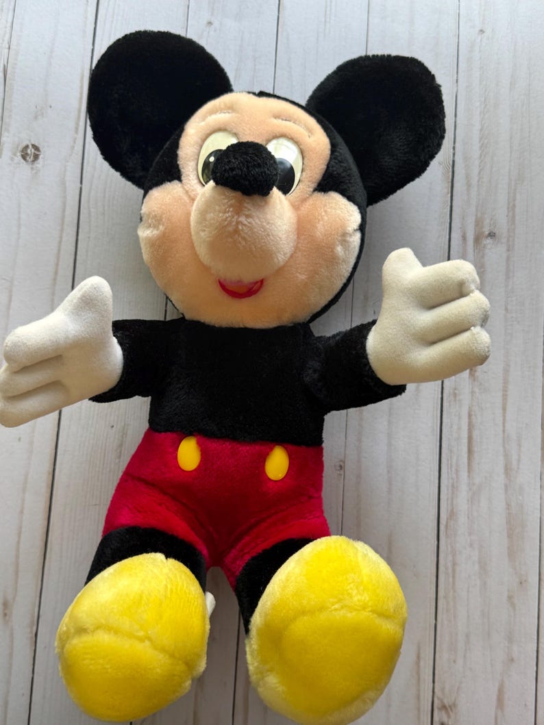 Vintage Pair of Mickey Mouse Plush Stuffed Animals 1980s image 2