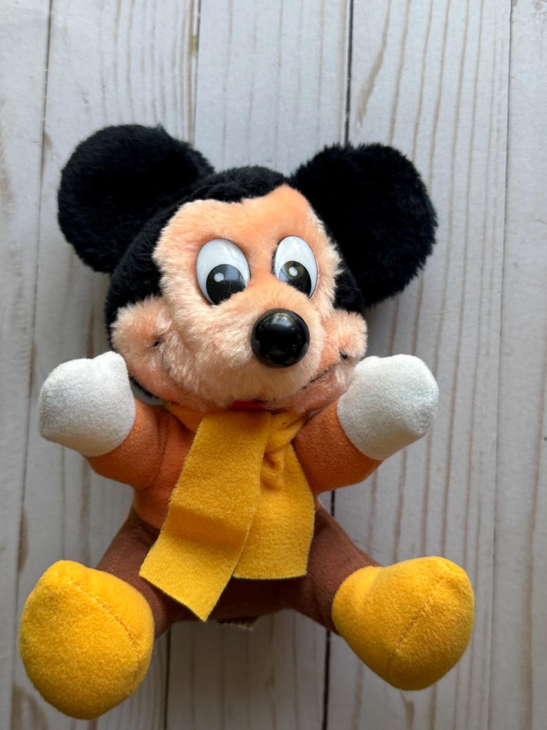 Vintage Pair of Mickey Mouse Plush Stuffed Animals 1980s image 4