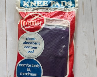 Rodilleras Cramer moradas vintage, talla grande, década de 1980