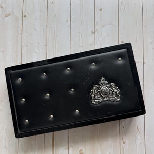 Vintage Wooden Medieval Style Lion Crest Emblem Jewelry Box 1970s