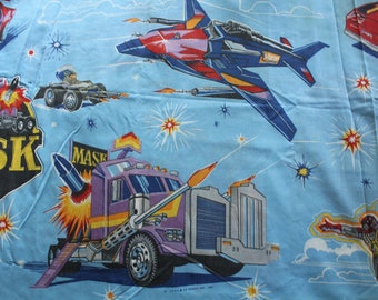 Vintage Rare M.A.S.K. Twin Size Flat and Fitted Sheet Set 1985