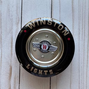 Vintage Winston Lights Racing Tire Tobacco Advertising Metal Tin 1990s