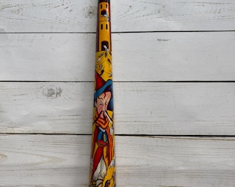 Vintage Tin Metal Litho Pied Piper Noisemaker Horn Toy Instrument 1950s