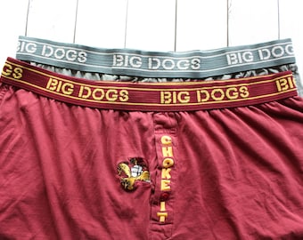 Vintage Pair of Big Dogs Men's Boxer Shorts Size Large 1990s