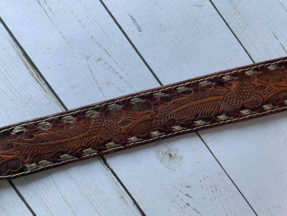 Vintage Rick Tooled Leaf And Acorn Pattern Leathe… - image 4