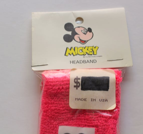 Vintage Walt Disney Mickey Mouse Neon Sweatband 1… - image 3