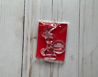 Vintage Clear Energizer Bunny Santa Christmas Ornament 1992