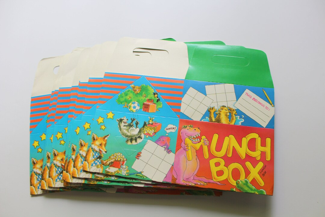 Vintage Munch Box Reusable Paper Lunch Boxes 1987 Etsy