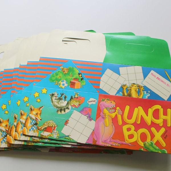 Vintage Munch Box Loncheras de papel reutilizables 1987