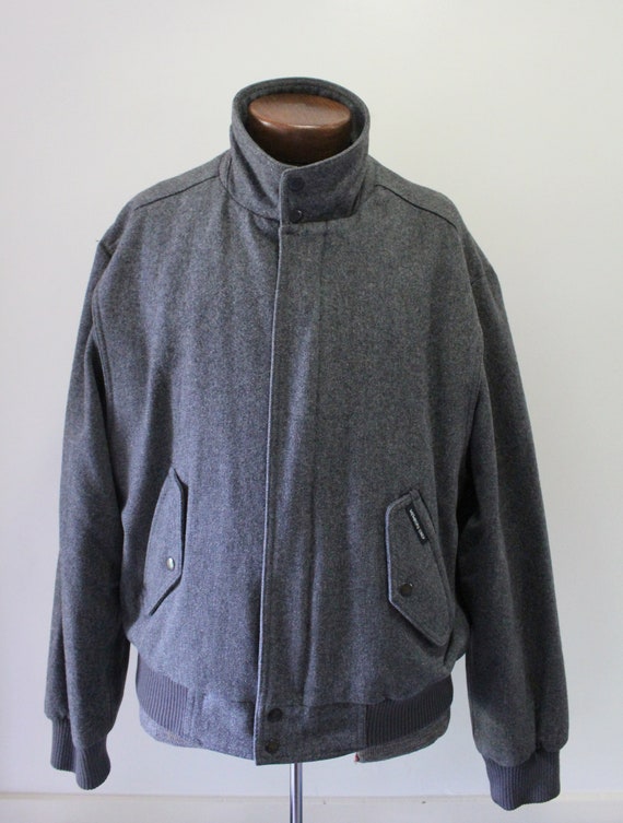 Vintage Gray Wool Members Only Zippered Bomber Jacket Coat Vintage Gray Wool Members Only Zippered Bomber Jacket Coat