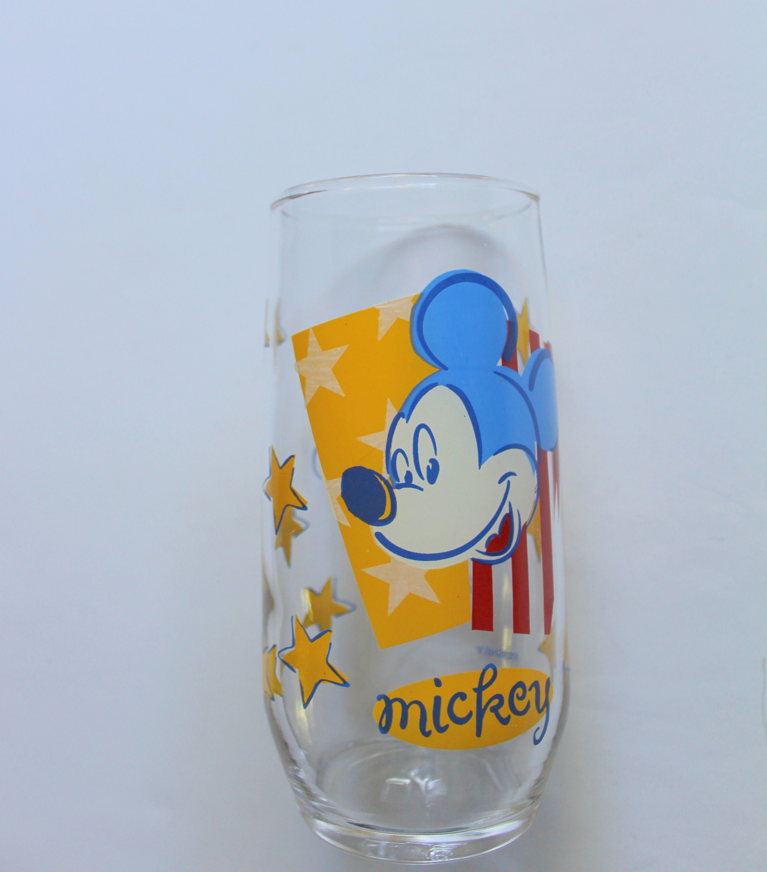 Vintage Anchor Hocking Mickey Mouse Stars and Stripes Drinking Glass 1990s  