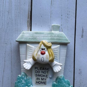 Vintage Please Do Not Smoke In My Home Porcelain Statue 1988