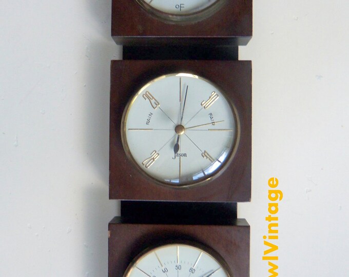 Vintage Jason Thermometer Barometer Hygrometer 1950s Etsy