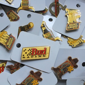 Vintage Enamel Bud Light - Bud Racing - Michelob Beer Advertising Lapel Pin You Pick 1996