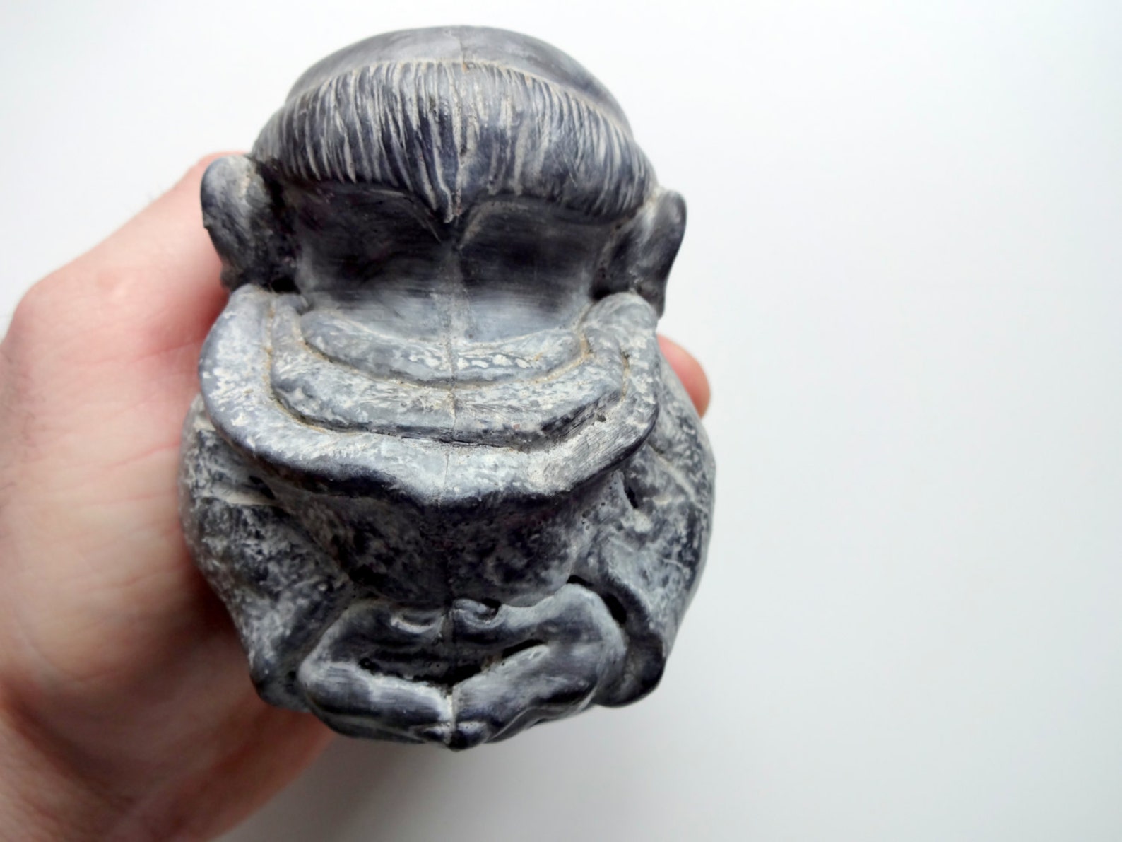 Vintage Stone Monk Candle Holder 1993 Etsy