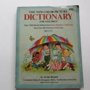 Vintage The New Color-Picture Dictionary For Children Paperback Book 1977