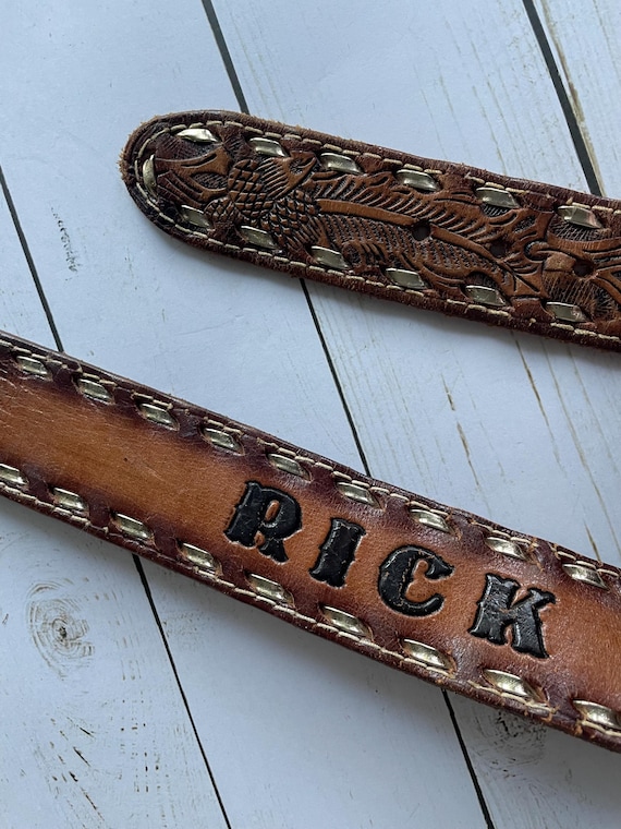 Vintage Rick Tooled Leaf And Acorn Pattern Leathe… - image 1
