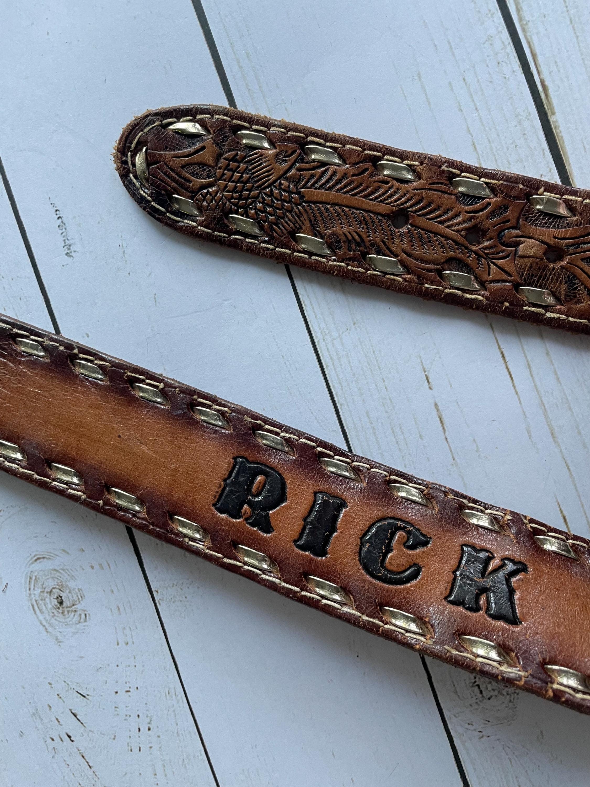 b.b.simon ベルト Acorn Leaf Tooled Leather Belt - Etsy UK