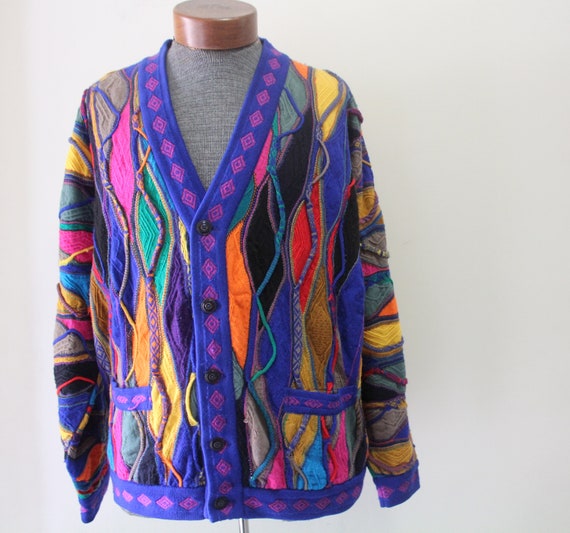 Vintage Men's Wool Multicolor Coogi Button Up Card