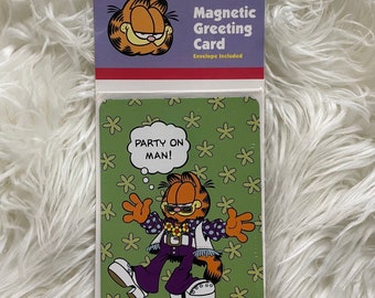 Vintage Garfield Birthday Magnetic Greeting Card 1997