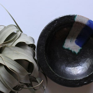 Vintage Raymor Modernist Pottery Metallic Glaze Ceramic Ashtray 1960s