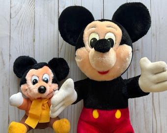 Vintage Paar Micky Maus Plüschtiere 1980er Jahre