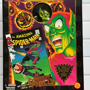 Vintage Toy Biz Green Goblin Actionfigur: Berömd omslagsserie 1997 Spider-Man-skurk bild 3
