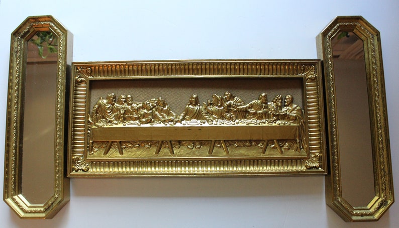 Vintage Homco the Last Supper 3D Wall Art With Framed Mirrors 1983 - Etsy