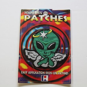 Vintage Alien Angel Psychedelic Iron On Patch 1990s