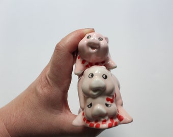 Vintage Deadstock Pile On Pigs Salt and Pepper Shakers 1995