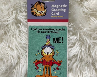 Vintage Garfield Birthday Magnetic Greeting Card 1997