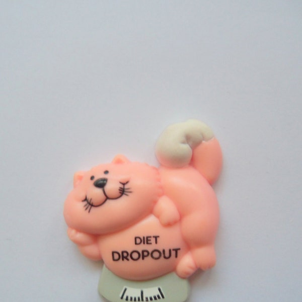 Vintage Diet Dropout Cat Fridge Magnet 1980s