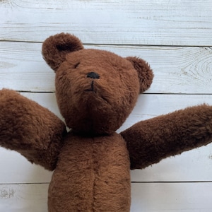 Vintage Jointed Arms and Legs Brown Teddy Bear Plush 1970s