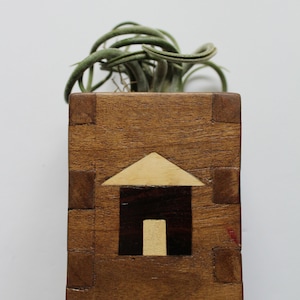 Vintage Wooden Dovetail Pen Holder Desk Accessory 1970s