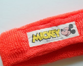 Vintage Walt Disney Mickey Mouse Neon Sweatband 1980s